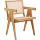 Modern Mahogany Accent Dining Chair Light Wood Natural Wicker Living Room Westbrook - Natural