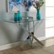 Metal Frame Coffee Table End Table Console Table with Glass Top
