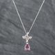 Second Hand 18ct White Gold 1.21ct Pear Cut Pink Sapphire & 0.30ct Diamond Pendant & 17 Inch Curb Chain 43141081