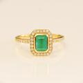 Gorgeous Emerald Jewelry/ 14K Solid Gold Engagement Ring/ 1Ct Women's Mother's Day Gift Wedding Ring