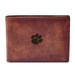 Men's Fossil Brown Clemson Tigers Derrick Front Pocket Leather Bi-Fold Wallet
