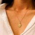 Virgin Mary Medallion Necklace, Gold Coin Necklace