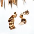 Anthropologie Jewelry | Geo Twist Stud Earrings H167 | Color: Gold | Size: Os