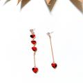 Anthropologie Jewelry | Heart Drop Earrings S345 | Color: Red | Size: Os