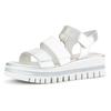 Keilsandalette GABOR, Damen, Gr. 41, silber (weiß, silberfarben), Glattleder, metallic, modisch, Schuhe, Sommerschuh, Sandale, Keilabsatz, mit drei Klettverschlüssen
