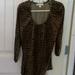 Michael Kors Tops | Michael Kors Leopard Print Blouse Size Large.3/4 In Sleeves. | Color: Black/Cream | Size: L