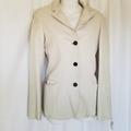 Free People Jackets & Coats | Nigel Preston Button Tailor Leather Jacket Blazer | Color: Cream | Size: Xs