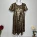 Lularoe Dresses | New Lularoe Black And Gold Lame Shift Dress | Color: Black/Gold | Size: S