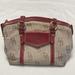 Dooney & Bourke Bags | Dooney & Bourke Cloth Satchel With Red Leather Trim | Color: Red/Tan | Size: Os