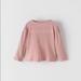 Zara Shirts & Tops | New Zara Ribbed Shirt Pink Baby 9 Months | Color: Pink | Size: 9-12mb