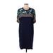 Megan Park Casual Dress - Shift: Blue Batik Dresses - Women's Size Large