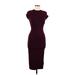 H&M Casual Dress - Midi: Burgundy Solid Dresses - Women's Size 8
