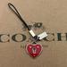 Coach Accessories | Coach Red Enamel Heart Lock Keychain Cell Phone Lanyard Bag Charm | Color: Red/Silver | Size: Os