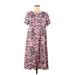 Lularoe Casual Dress - High/Low Scoop Neck Short sleeves: Pink Camo Dresses - Women's Size Medium