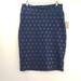 Lularoe Skirts | New Lularoe Pencil Skirt Blue, Women's Size L | Color: Blue/Gold | Size: L