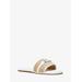 Michael Kors Ember Embellished Straw Slide Sandal Natural 9.5