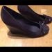 Coach Shoes | Coach Brown Suede Shoes Bow Wedge Heel Round Toe 7 | Color: Brown | Size: 7