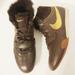 Nike Shoes | Nike "Sprint Sister" Faux Fur Lined Shoes | Color: Brown/Gold | Size: 7.5