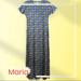 Lularoe Dresses | Lularoe Maria Maxi Dress Stars Size Xxs | Color: Blue/Gray | Size: Xxs