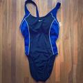 Nike Swim | Nike Fast Back One Piece Swimsuit Size 14 Runs Small | Color: Black/Blue | Size: 14