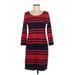 Old Navy Casual Dress - Sweater Dress: Red Stripes Dresses - Women's Size Medium