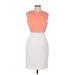 Calvin Klein Casual Dress - Sheath: Orange Color Block Dresses - Women's Size 6