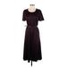 Elie Tahari Cocktail Dress - Midi: Burgundy Solid Dresses - Women's Size 4