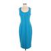 Calvin Klein Casual Dress - Bodycon: Teal Solid Dresses - Women's Size 6