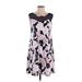 SJS Casual Dress - Mini Scoop Neck Sleeveless: Pink Print Dresses - Women's Size Small