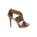 Stuart Weitzman Heels: Brown Snake Print Shoes - Women's Size 9