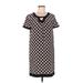 Tibi Casual Dress - Shift: Black Grid Dresses - Women's Size 8