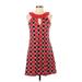 TRACY NEGOSHIAN Casual Dress - A-Line Keyhole Sleeveless: Red Dresses - Women's Size Small