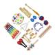 WOONEKY 1 Set music child Music Toy for educational toys musical instruments set wooden puzzle hand sleigh bells musical instrument suite Toy 19 piece set