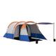 Outsunny 2-3 Man Camping Tent, Tunnel Tent with Weights, Bedroom and Living Room, 2000mm Waterproof, Portable with Bag, for Fishing Hiking Festival, Orange