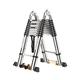 Large Heavy Duty Ladders, Home Loft Office Tall Telescoping Extension Ladders Aluminum Multi Purpose Folding Ladder Stepladder (Color : Silver, Size : 2.1+2.1m) surprise gift