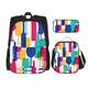 SUHNGE Cocktail Glasses and Wine Bottles Print School Backpack 3 in 1 Bookbag Set with Lunch Box Pencil Case Travel Laptop Daypacks