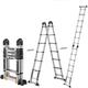 MCZY Extra Tall Aluminum Ladder, Lightweight Portable Multi-Purpose Folding Ladder A-Frame Telescoping Extension Ladder Stepladder (Color : Silver, Size : 2.1+2.1m) surprise gift