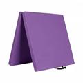 5cm Thick Folding Gymnastics Exercise Mat,Oxford Cloth Foldable Yoga Mat,Tumbling Mats Wrestling Mat,Two Fold Folding Exercise Mat with Carrying Handles (Color : Purple, Size : 100x50x5cm)