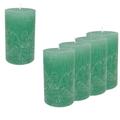 Candelo Set of 4 Ambiente Rustic Pillar Candles - Mint - Large Candle 12 cm - Long Burning Time Approx. 54 Hours Christmas Candles for Advent Wreath