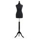 H & H Traders Black Female Tailors Mannequin Display Bust Dummy FOR Dressmakers Fashion Students With A Black Wood Tripod Base (46/48, UK 18/20)