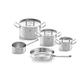 Fissler Original-Profi Collection, 5-Piece Stainless Steel Saucepan Set, pots with Metal lids (3 saucepans, 1 Frying pan Without Coating, 1 pan Without lid) - Suitable for Induction