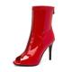 HROYL Peep Toe Heels for Women Dance High Heel Open Toe Latin Dance Boots,DS-9676-02-QP-Red-7-R,UK 8.5