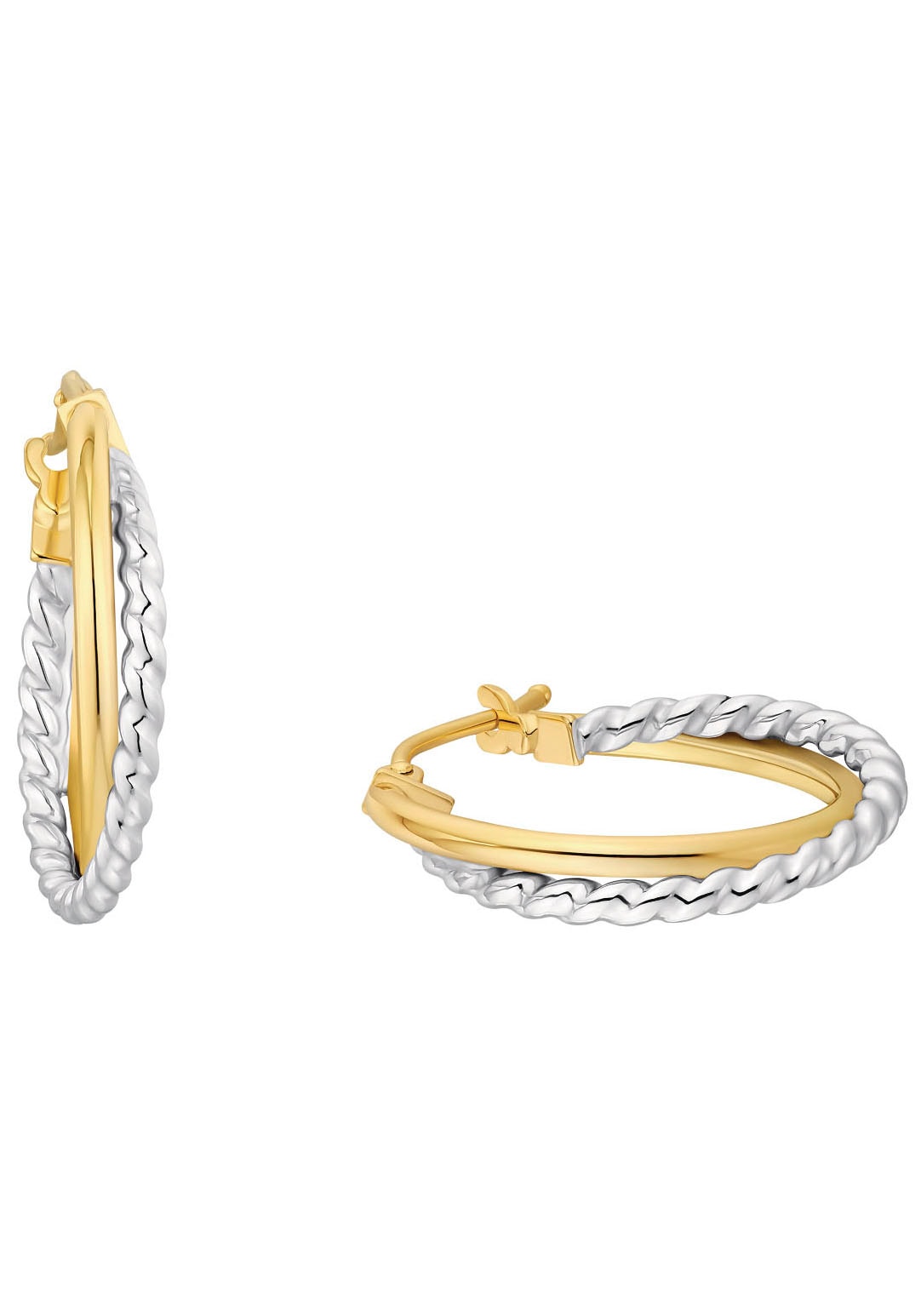 Paar Creolen AMOR "2013685", gold (goldfarben), Ohrringe, Damen, Gelbgold 375