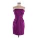 Trina Turk Casual Dress - Party Strapless Sleeveless: Purple Print Dresses - New - Women's Size 8
