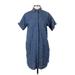 Madewell Casual Dress - Shirtdress: Blue Dresses - Women's Size 2X-Small