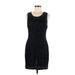 Laurence Kazar New York Casual Dress - Mini Scoop Neck Sleeveless: Black Print Dresses - Women's Size X-Large Petite