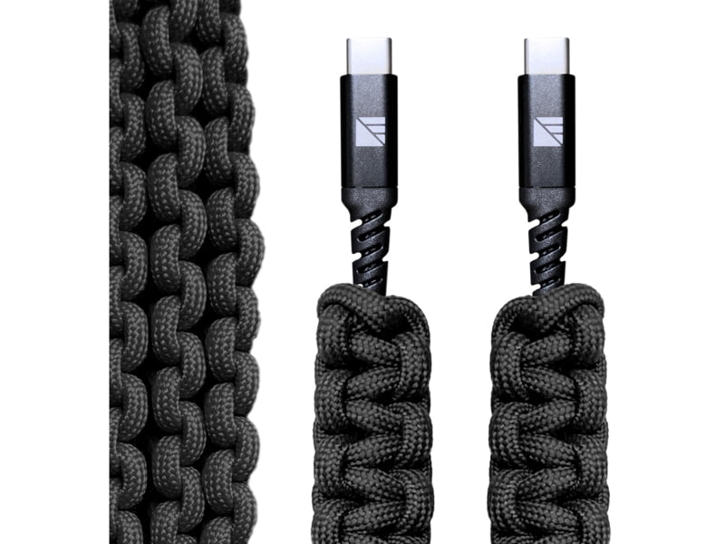 Dark Energy USB C to C Paracord Cable Black IND-CCC03BKBK