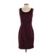 H&M Casual Dress - Sheath Scoop Neck Sleeveless: Burgundy Solid Dresses - Women's Size 6