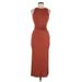 Bar III Casual Dress - Midi Crew Neck Sleeveless: Brown Print Dresses - Women's Size Medium