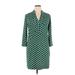 Donna Morgan Casual Dress - Shift V-Neck 3/4 sleeves: Green Dresses - Women's Size 14
